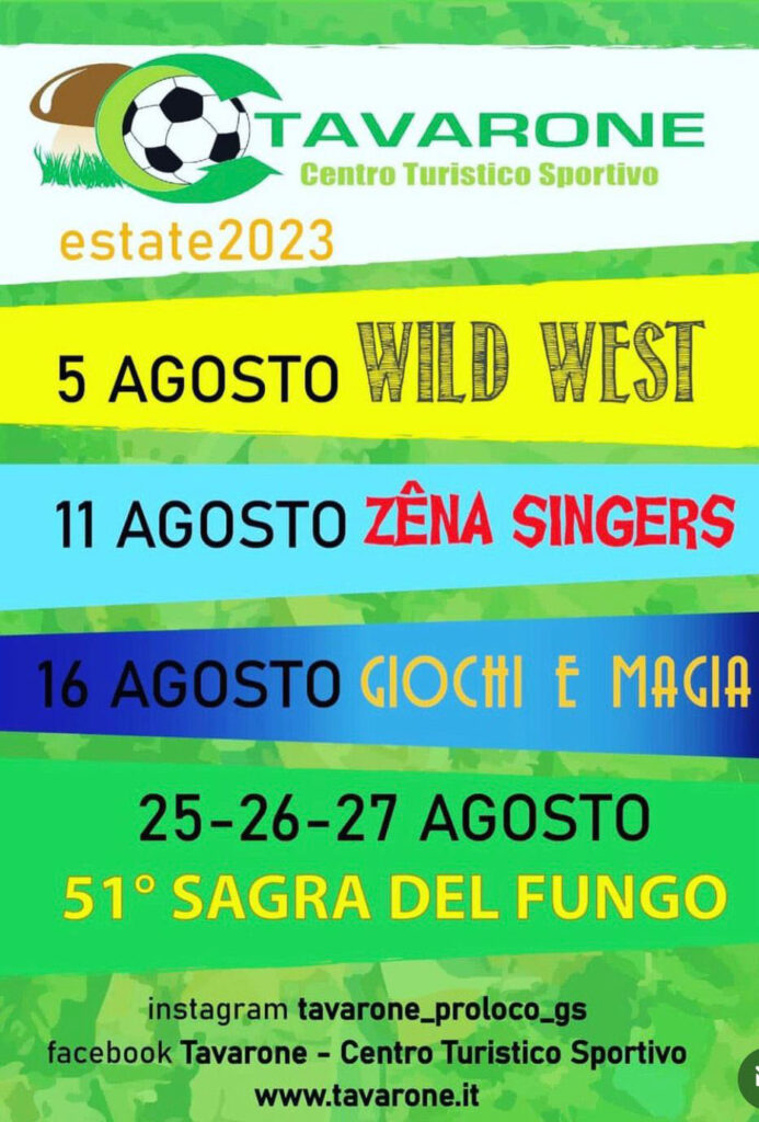 Eventi Tavarone Sagra del fungo agosto 2023